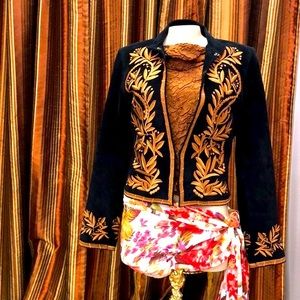Georgiou Unique blazer with detailed Gold thread embroidery